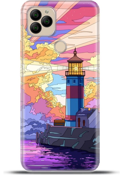 General Mobile Gm 22 / Gm 22S Kılıf Esnek Silikon Kamera Koruma 4K Desenli Özel Tasarım - Deniz Feneri