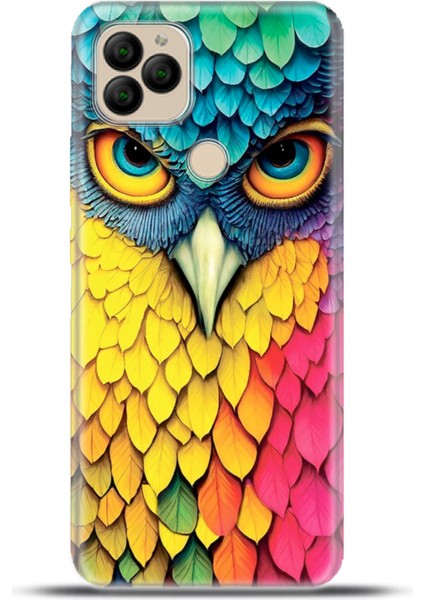 General Mobile Gm 22 Plus Kılıf Esnek Silikon Kamera Koruma 4K Desenli Özel Tasarım - Renkli Baykuş