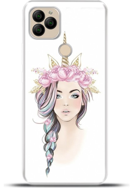 General Mobile Gm 22 Plus Kılıf Esnek Silikon Kamera Koruma 4K Desenli Özel Tasarım - Fairy Face