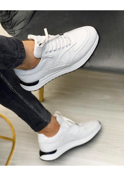 5755 Deri Beyaz Sneaker Erkek Ayakkabı