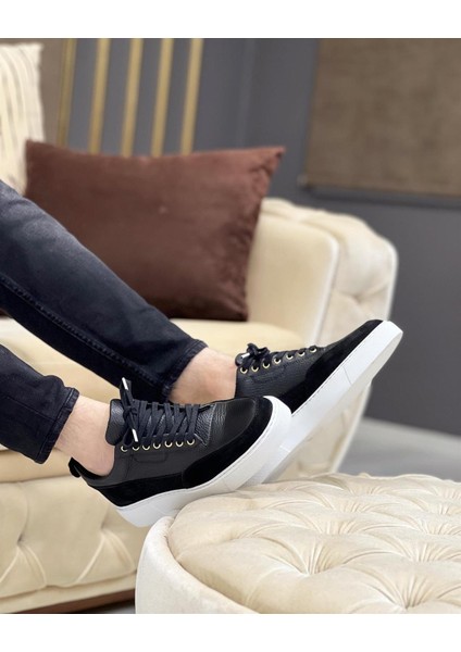 5485 Deri Siyah Sneaker Erkek Ayakkabı