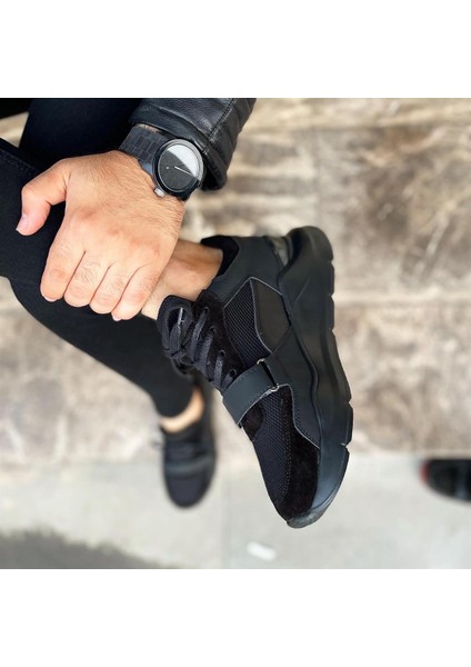 0680 Deri Siyah Sneaker Erkek Ayakkabı