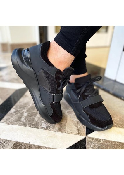 0680 Deri Siyah Sneaker Erkek Ayakkabı