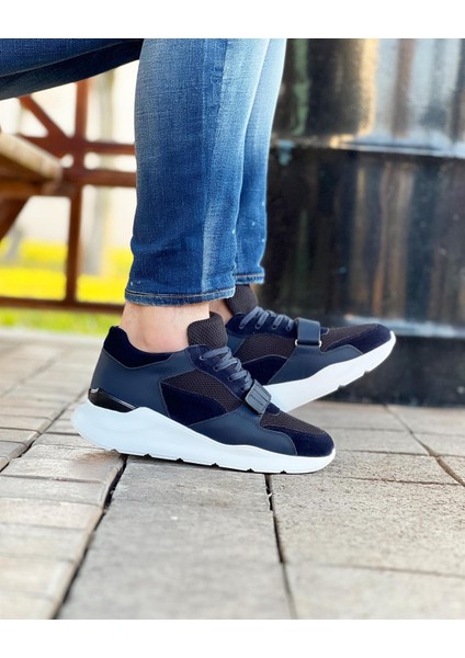 0680 Deri Lacivert Sneaker Erkek Ayakkabı