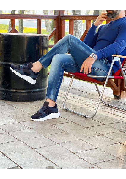0680 Deri Lacivert Sneaker Erkek Ayakkabı