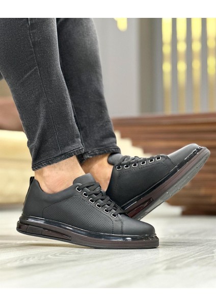 0359 Deri Siyah Sneaker Erkek Ayakkabı