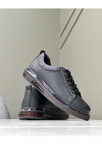 0359 Deri Siyah Sneaker Erkek Ayakkabı