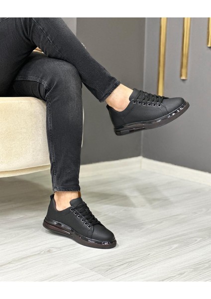 0359 Deri Siyah Sneaker Erkek Ayakkabı