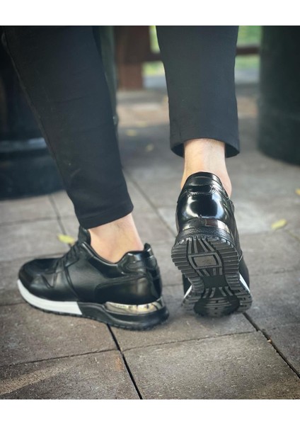 4375 Deri Siyah Sneaker Erkek Ayakkabı