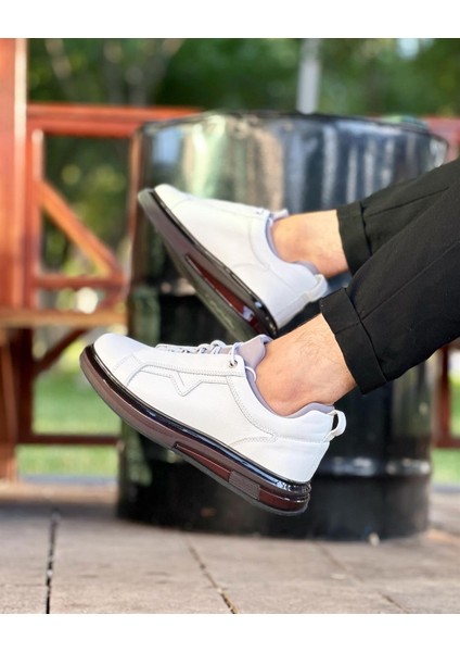 0396 Deri Beyaz Sneaker Erkek Ayakkabı