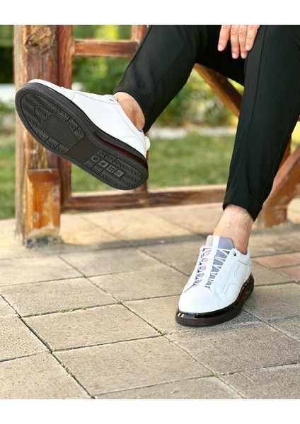 0396 Deri Beyaz Sneaker Erkek Ayakkabı modelleri
