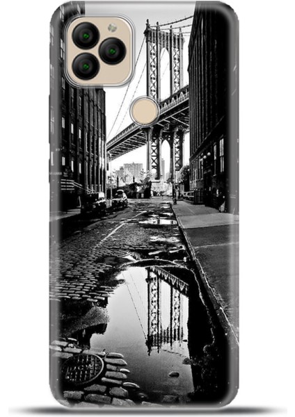 General Mobile Gm 22 Plus Kılıf Esnek Silikon Kamera Koruma 4K Desenli Özel Tasarım - Manhattan Bridge