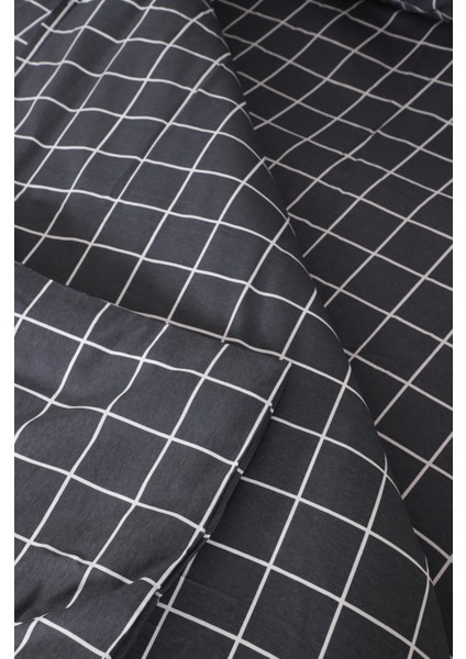 Başal Tekstil linen Antresit Çift Kişilik Çarşaflı Lastikli Nevresim Takımı , Yatak Odası ve Baza Yatak Için Nevresim