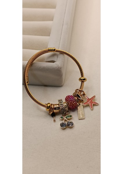Çelik Bileklik Kiraz Charm fırsatları