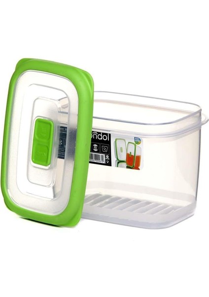Ecosaver Saklama Kabı Plastik, Vakumlu, Yeşil Click Kapaklı 600 ml