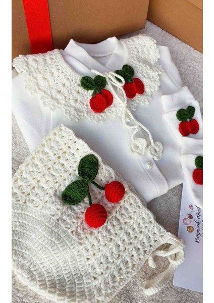 Özel Tasarım Vintage Kirazlı Bebek Hastane Çıkışı