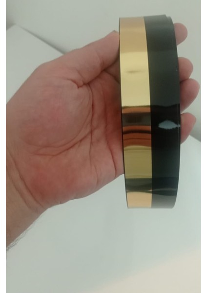 Üçler Plastik Duvar Çıtası Kendinden Yapışkanlı Gold/siyah 4 cm 1 RULO10 mt