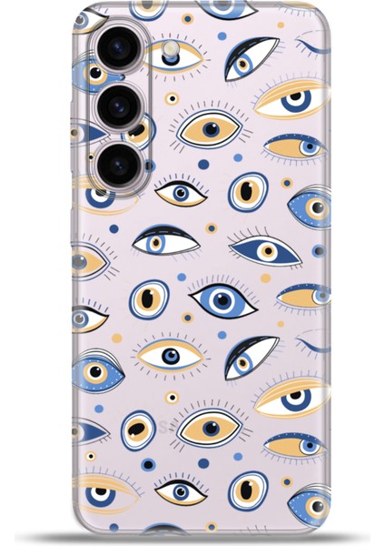 Samsung Galaxy S23 Kılıf Esnek Silikon Kamera Koruma 4K Desenli Özel Tasarım - Eyes On U fiyatları