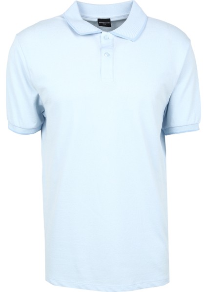 Açık Mavi - Beyaz Erkek Polo T-Shirt 4A9000000003