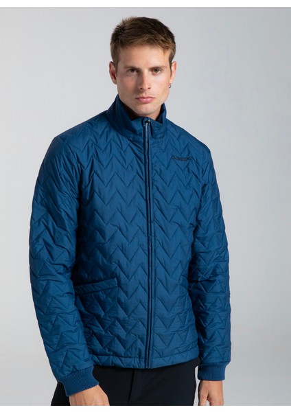 Lacivert Erkek Dik Yaka Mont 321S64W469 Logo 365 Syman