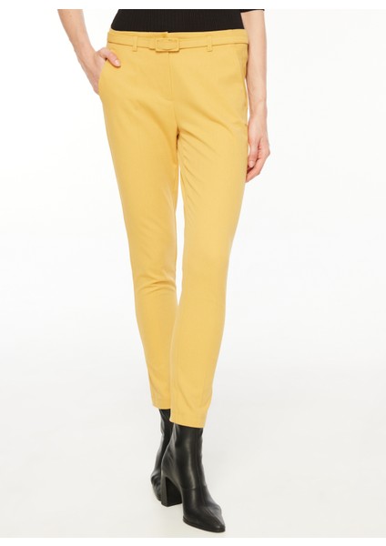 Normal Bel Standart Hardal Kadın Pantolon 23KSL5094 modelleri