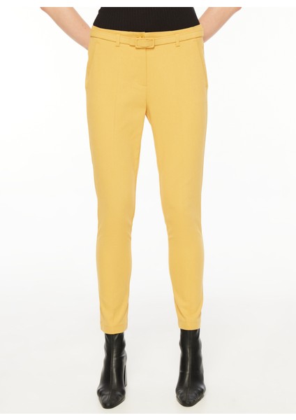 Normal Bel Standart Hardal Kadın Pantolon 23KSL5094 fırsatları