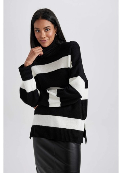 Relax Fit Çizgili Balıkçı Yaka Tunik A8595AX23WN modelleri