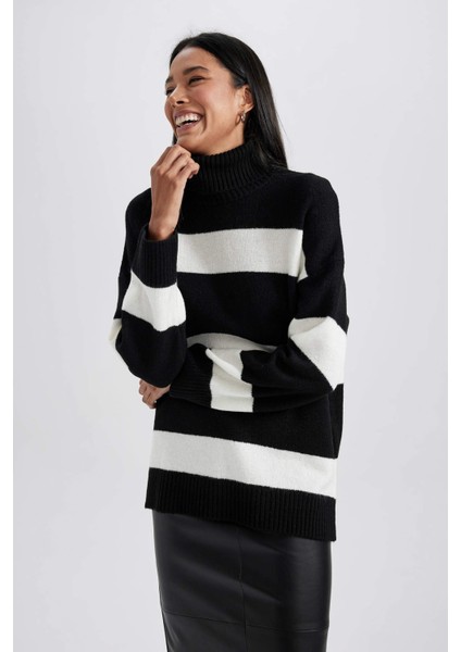 Relax Fit Çizgili Balıkçı Yaka Tunik A8595AX23WN fırsatları