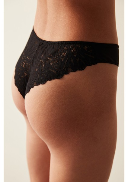 Lotus Broiderie V Kesim Siyah Brazilian Külot fiyatları