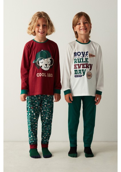 Erkek Çocuk Cool Dog Uzun Kollu 2'li Pijama Takımı