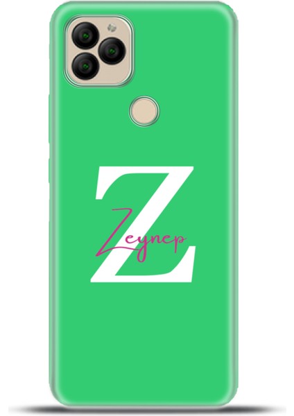 General Mobile Gm 22 Plus Kılıf Silikon Esnek Kamera Koruma Kişiye Özel Isim Harf Zao Yeşil - Z