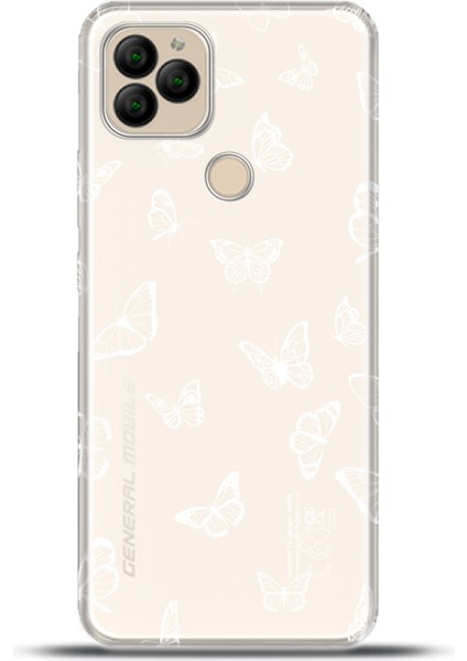 General Mobile Gm 22 Plus Kılıf Esnek Silikon Kamera Koruma 4K Desenli Özel Tasarım - Butterfly
