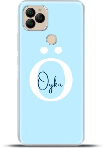 General Mobile Gm 22 Plus Kılıf Silikon Esnek Kamera Koruma Kişiye Özel Isim Harf Zao Mavi - Ö