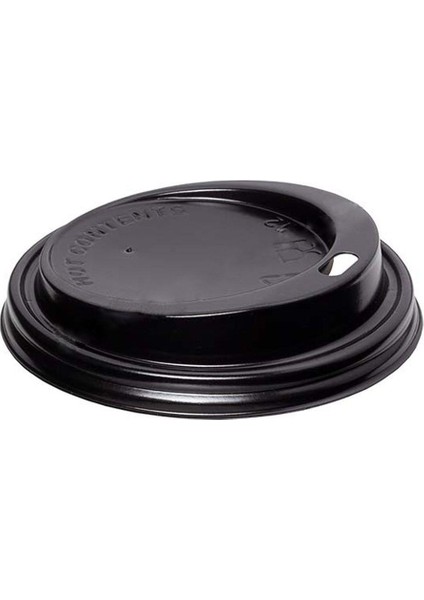 Sıcak Karton Kağıt Çay Kahve Bardak Kapağı - Emzikli Kapak - 12 Oz - Siyah - 100 Adetlik Paket