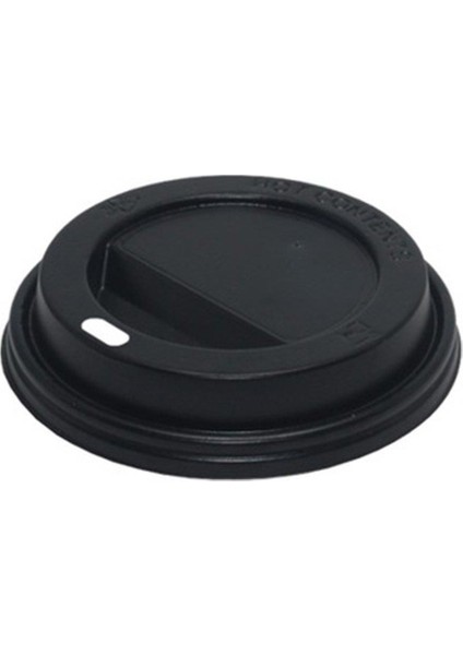 Sıcak Karton Kağıt Çay Kahve Bardak Kapağı - Emzikli Kapak - 12 Oz - Siyah - 100 Adetlik Paket