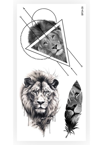 Lion Geometrik Aslan Dövmesi Unisex Tattoo