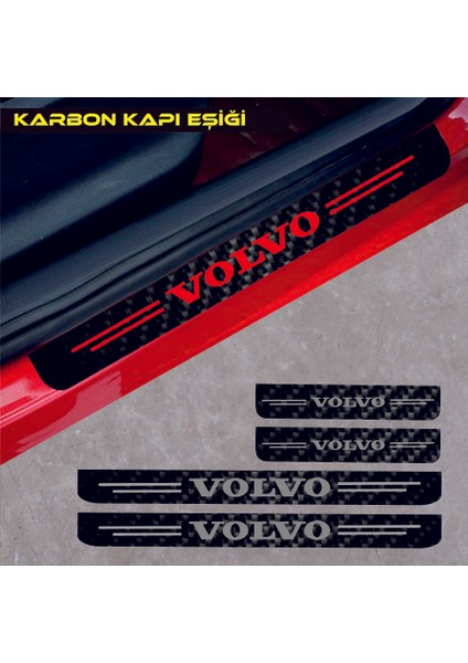 Volvo S60 Karbon Kapı Eşiği Oto Sticker 4 Adet