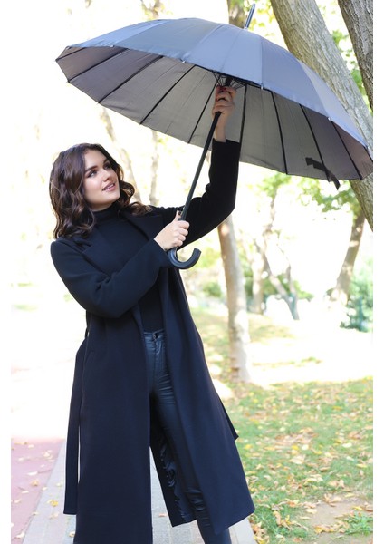 Kaliteli Siyah Black Kırılmaz Şemsiye Siyah 16 Telli Umbrella fırsatları