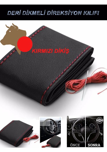 Daıhatsu Terıos Uyumlu Oto,araç Direksiyon Kılıfı Kırmızı Dikiş