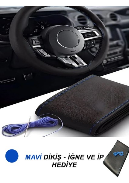 Hyundaı Getz Uyumlu Oto,araba Direksiyon Kılıfı Mavi Dikiş