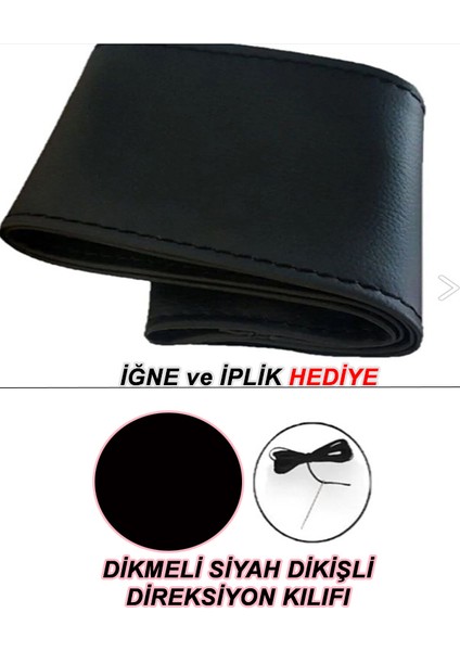 Kıa Prıde Uyumlu Oto,araç Direksiyon Kılıfı Siyah Dikiş