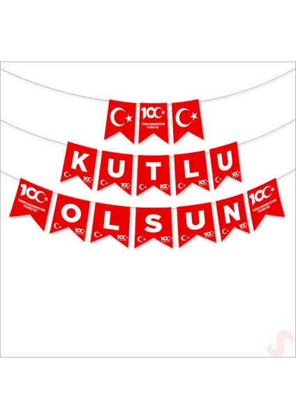 29 Ekim 100. Yıl Kutlu Olsun Flama - 2,70 mt