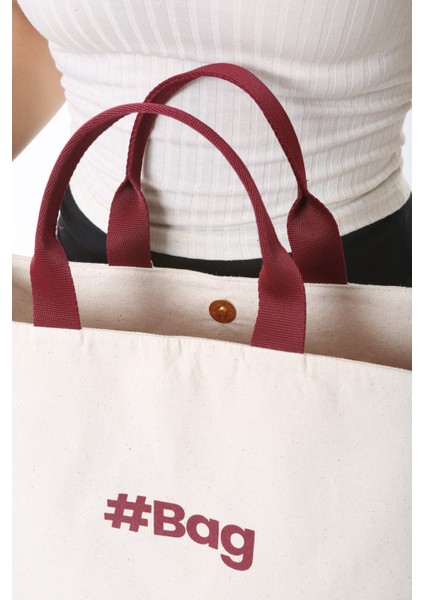 #BagSeries Bordo Kanvas Tote Çanta fırsatları