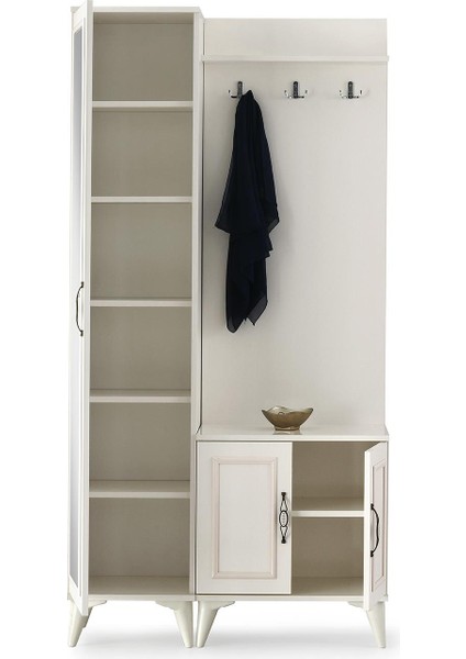 Nehir Portmanto Askılık Ayakkabılık Aynalı 100X36X200
