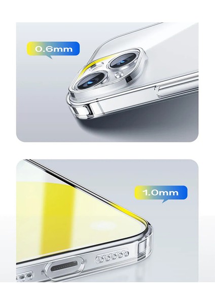 iPhone 15 Uyumlu Şeffaf Kılıf 3D Kamera Korumalı 0.7mm Fit Tasarım Esnek Silikon fiyatları