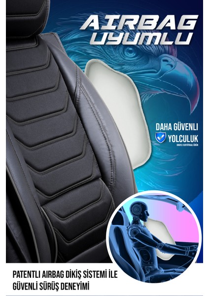 Mitsubishi Colt Uyumlu Lüx Deri Oto Koltuk Kılıfı Ön Arka Takım Sports Model Siyah fırsatları
