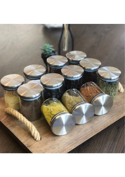12’li Metal Kapaklı Botosilikat Cam 200ML Baharatlık Set fiyatları