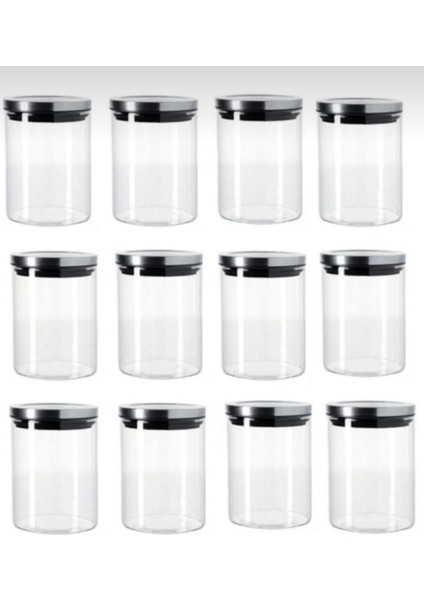 12’li Metal Kapaklı Botosilikat Cam 200ML Baharatlık Set fırsatları