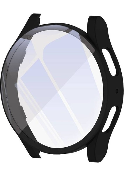 Samsung Galaxy Watch 6 44MM ile Uyumlu Sert Pc Saat Kasa Gövde ve Ekran Koruyucu GRD14 Siyah
