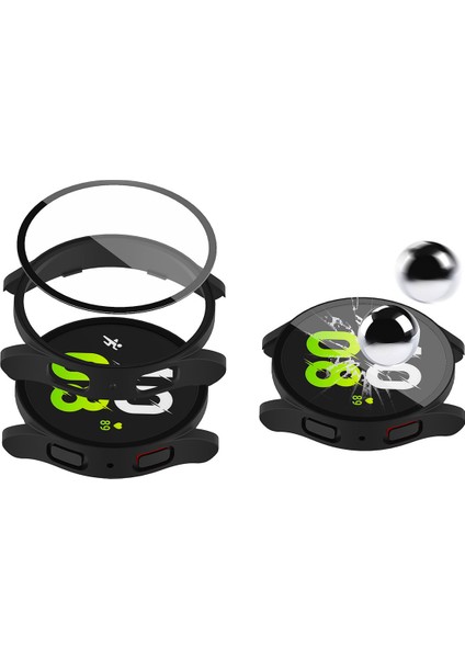 Samsung Galaxy Watch 6 44MM ile Uyumlu Sert Pc Saat Kasa Gövde ve Ekran Koruyucu GRD14 Siyah fiyatları